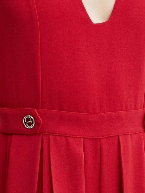 Twinset kombinezon kolor czerwony z dekoltem w szpic 242TT2170