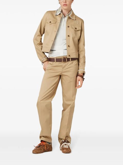 Miu Miu stripe-detail polo top - White - zdjęcie produktu nr 2