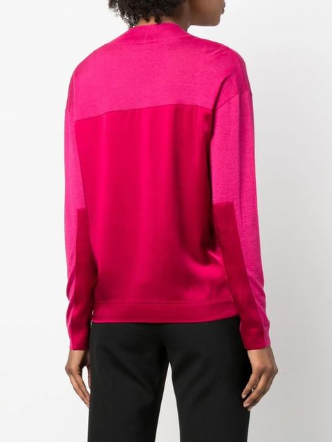 TOM FORD panelled V-neck knitted jumper - Pink