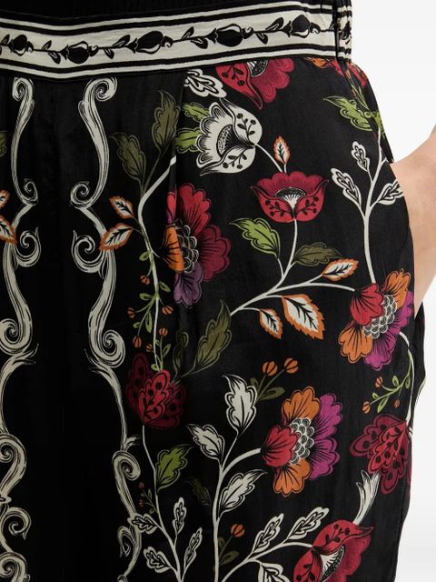 FARM Rio floral-print trousers - Black
