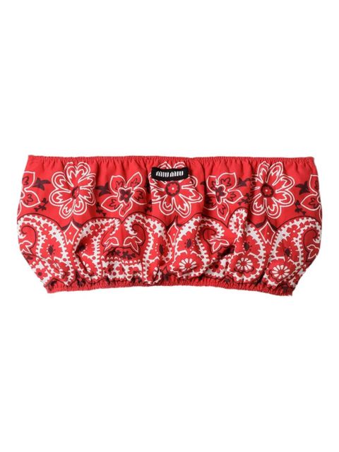 Miu Miu bandana-print top - Red - zdjęcie produktu nr 1