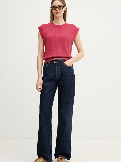 United Colors of Benetton top damski z lnu - zdjęcie produktu nr 1