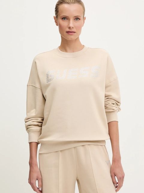 Guess bluza bawełniana PRIMULA damska kolor beżowy z aplikacją V5YQ12 KCRP0 - zdjęcie produktu nr 1