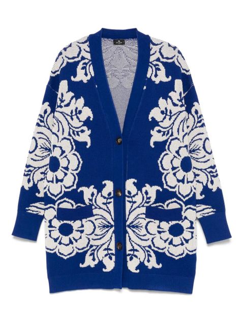 ETRO floral-jacquard cardi-coat - Blue - zdjęcie produktu nr 1