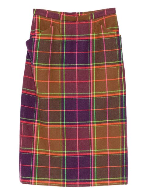 Anna Sui plaid-pattern midi skirt - Purple - zdjęcie produktu nr 1
