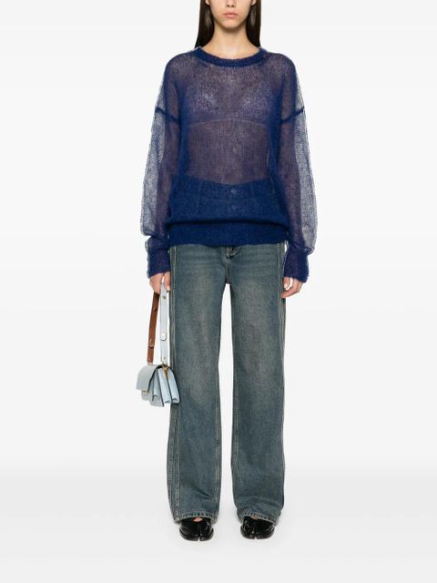 Marni logo-embroidered cardigan - Blue