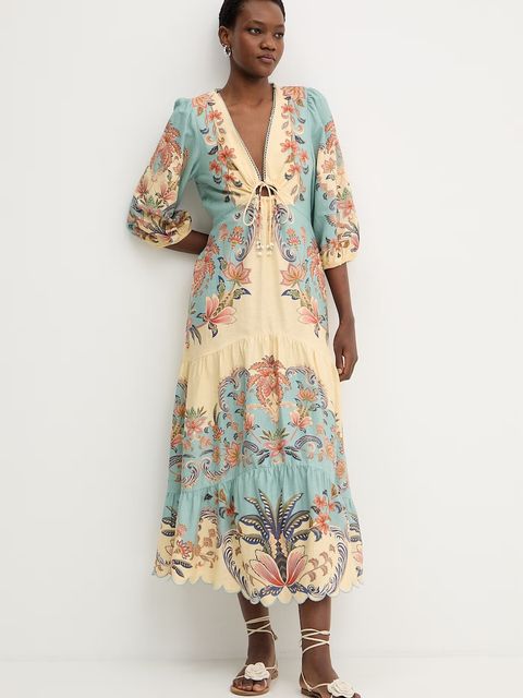 Farm Rio sukienka z dodatkiem lnu - zdjęcie produktu nr 1