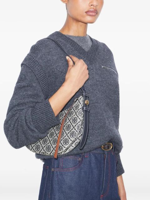 Tory Burch Romy monogram half moon shoulder bag - Grey - zdjęcie produktu nr 2