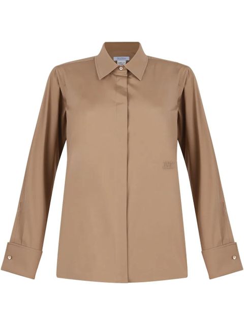 Max Mara logo-embroidered shirt - Brown - zdjęcie produktu nr 1