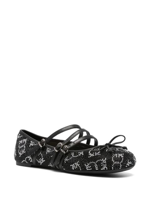 PINKO crystal-embellished ballet flats - Black - zdjęcie produktu nr 2