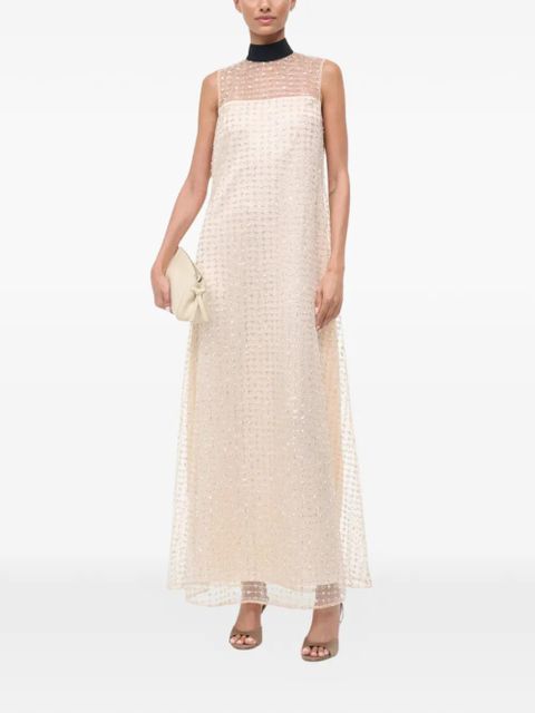STAUD Albee tie-embellished maxi dress - Neutrals - zdjęcie produktu nr 2