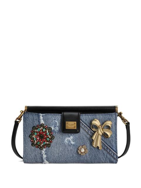 Dolce & Gabbana denim patch-embellished mini bag - Blue - zdjęcie produktu nr 1