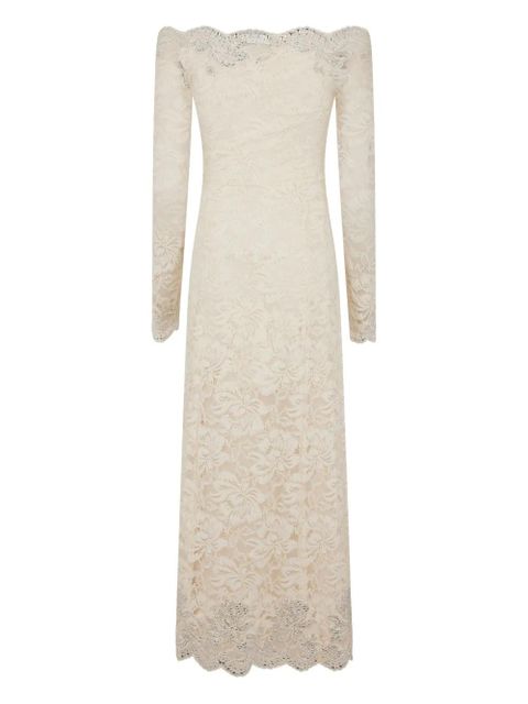 Rabanne off-shoulder lace midi dress - Neutrals - zdjęcie produktu nr 1