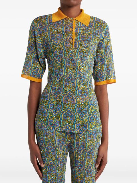 ETRO printed knitted polo shirt - Orange - zdjęcie produktu nr 2