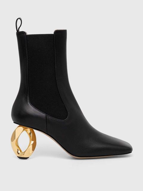 JW Anderson sztyblety skórzane Chain Heel damskie kolor czarny na słupku ANW43021A - zdjęcie produktu nr 2