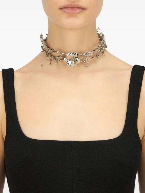 Blumarine floral-motif choker necklace - Grey - zdjęcie produktu nr 1