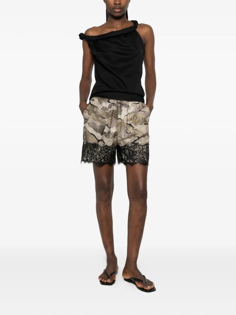 PINKO lace-trim camouflage-print shorts - Neutrals - zdjęcie produktu nr 2