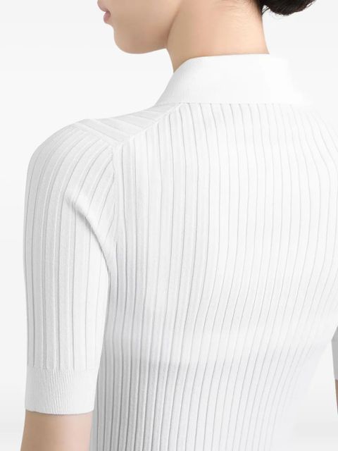 Dolce & Gabbana ribbed polo top - White