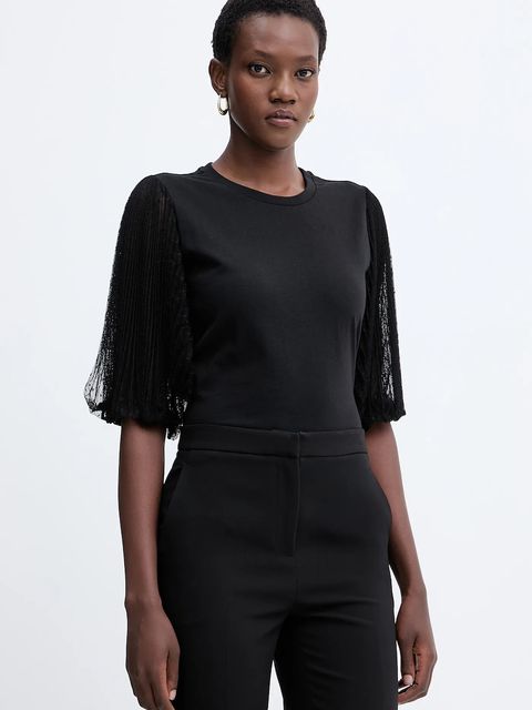 Twinset bluzka bawełniana damska kolor czarny gładka 252TT2310 - zdjęcie produktu nr 1