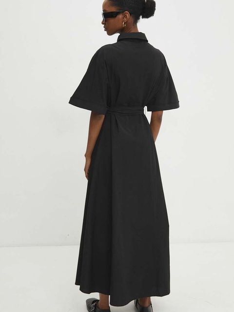 Answear.LAB sukienka kolor czarny maxi rozkloszowana - zdjęcie produktu nr 2