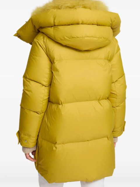 Yves Salomon hoodedlambshearling down coat - Yellow