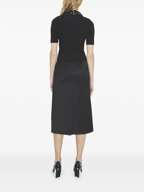 Tory Burch embellished-collar short-sleeve top - Black