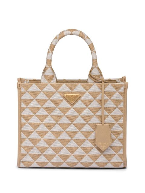 Prada small Symbole jacquard tote bag - Neutrals - zdjęcie produktu nr 1