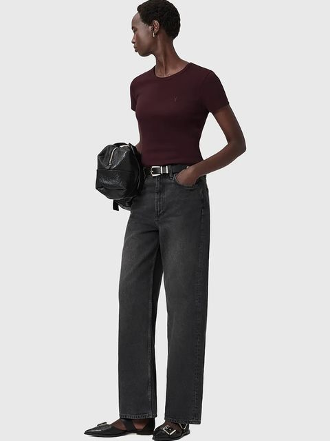 AllSaints t-shirt bawełniany damski kolor czerwony W285JC