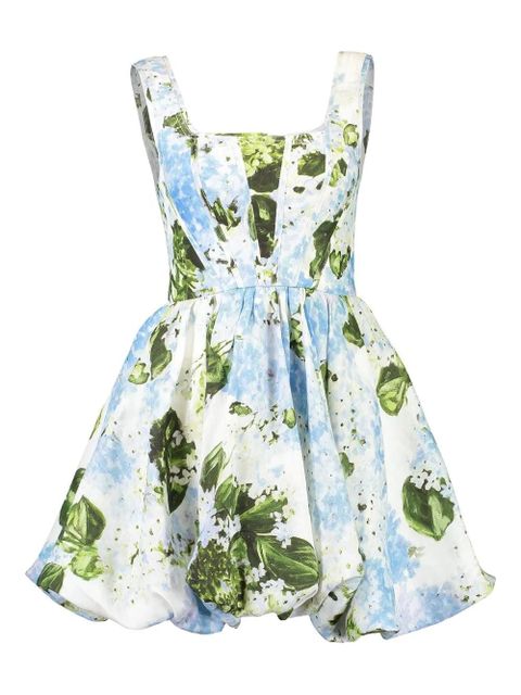 Aje Suzette floral-print balloon mini dress - Blue - zdjęcie produktu nr 1