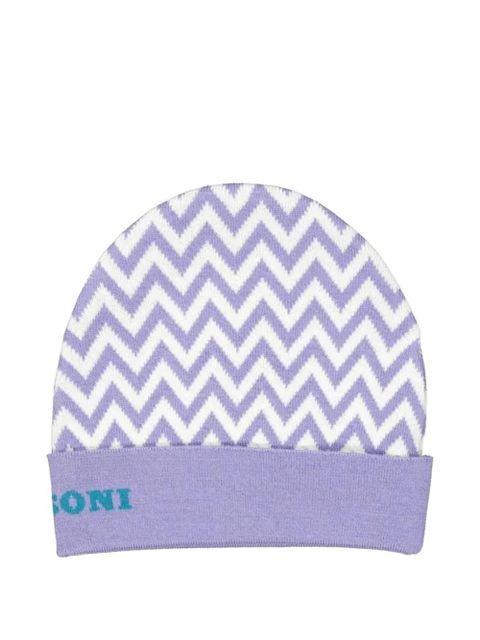 Missoni zigzag-knit beanie hat - Purple - zdjęcie produktu nr 2