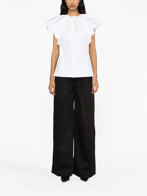 Jil Sander puff-sleeve cotton top - White - zdjęcie produktu nr 2