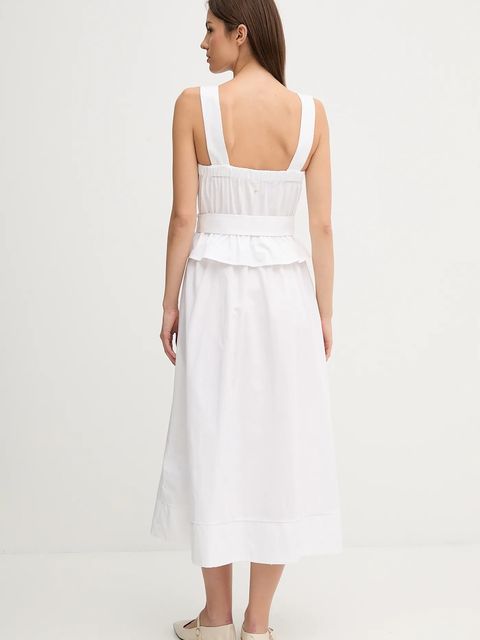 Pedro del Hierro sukienka bawełniana kolor biały midi rozkloszowana 3819832