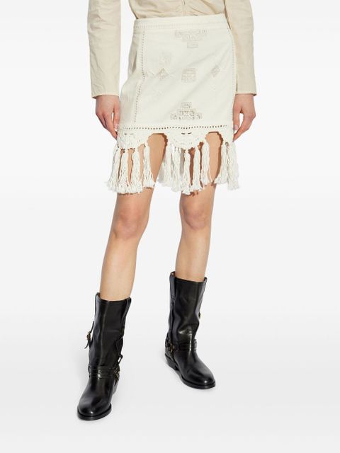 ISABEL MARANT Sandra macramé mini skirt - White