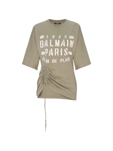 Balmain drawstring-detail T-shirt - Green - zdjęcie produktu nr 1