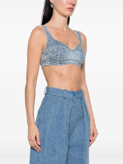 Self-Portrait denim top - Blue