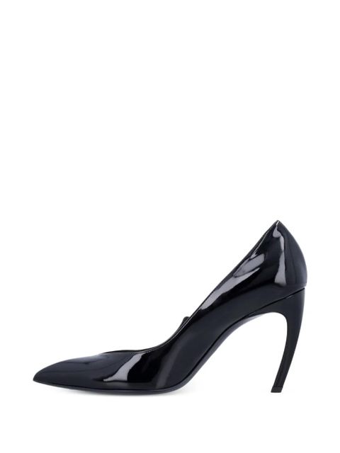 The Attico 95mm Mia patent-leather pointed-toe pumps - Black