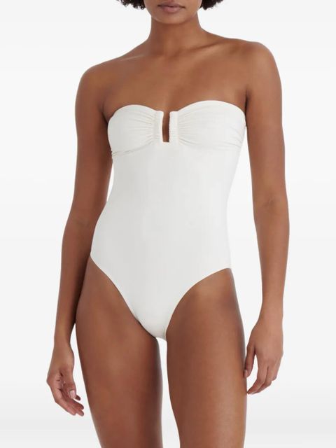 ERES Cassiopée ruched bandeau swimsuit - White