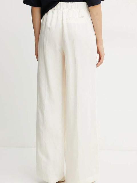 BOSS spodnie z domieszką lnu