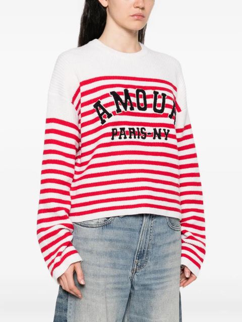 Maje striped embroidered sweater - Neutrals - zdjęcie produktu nr 2
