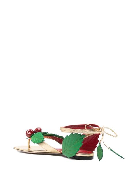 Valentino Garavani cherry leaf sandals - Gold
