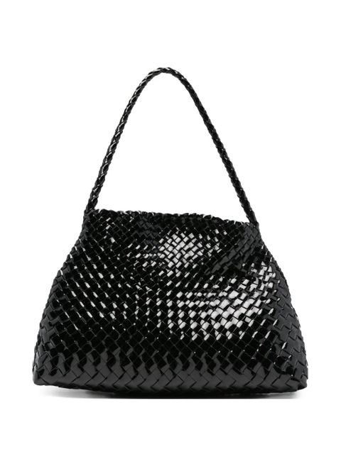 DRAGON DIFFUSION patent-leather woven tote bag - Black - zdjęcie produktu nr 1