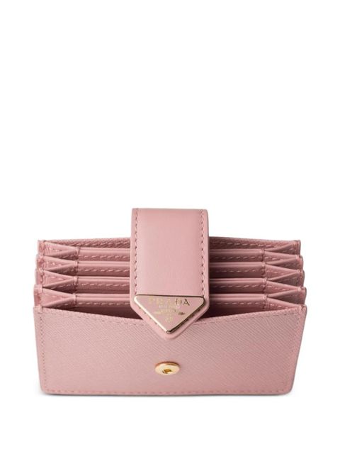 Prada Saffiano and smooth leather card holder - Pink