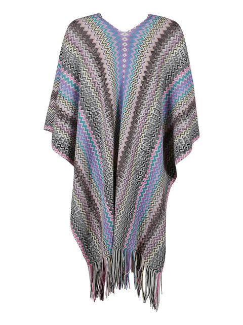 Missoni chevron fringed poncho - Purple
