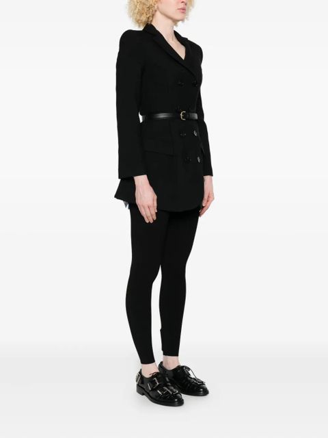 Self-Portrait belted double-breasted dress - Black