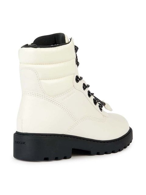 Geox botki J CASEY B ABX damskie kolor biały na płaskim obcasie J367ZB 0BCLV C1M9B