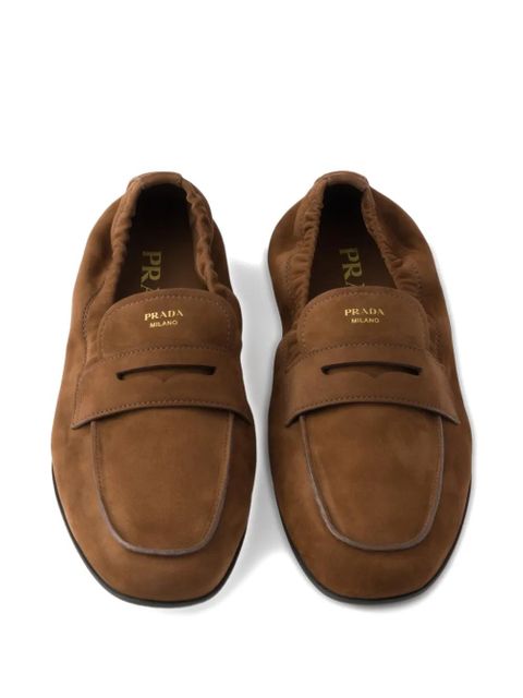 Prada leather loafers - Brown