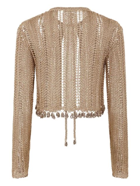 Rabanne crochet-knit cardigan - Gold
