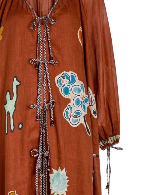 ALEMAIS print tie dress - Brown - zdjęcie produktu nr 2