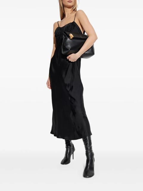 Jil Sander gathered-bustier midi dress - Black