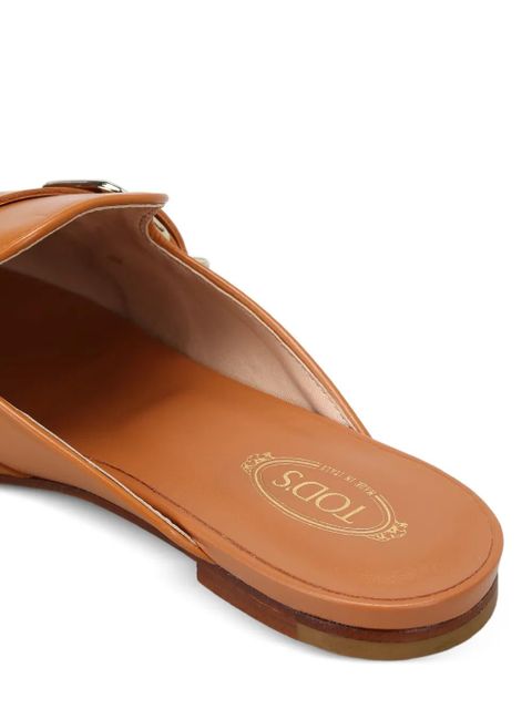 Tod's buckle tassel leather mules - Brown